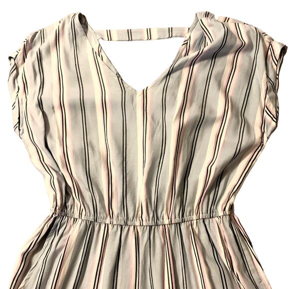 Pink Rose Blue Hydra Stripe Blouson Mini Dress Medium Spring Pastel Bar Back NWT - Picture 8 of 14